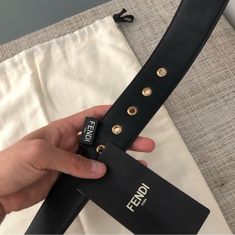 Fendi embossed leather belt black size 70 brand new - Picture 8 of 16